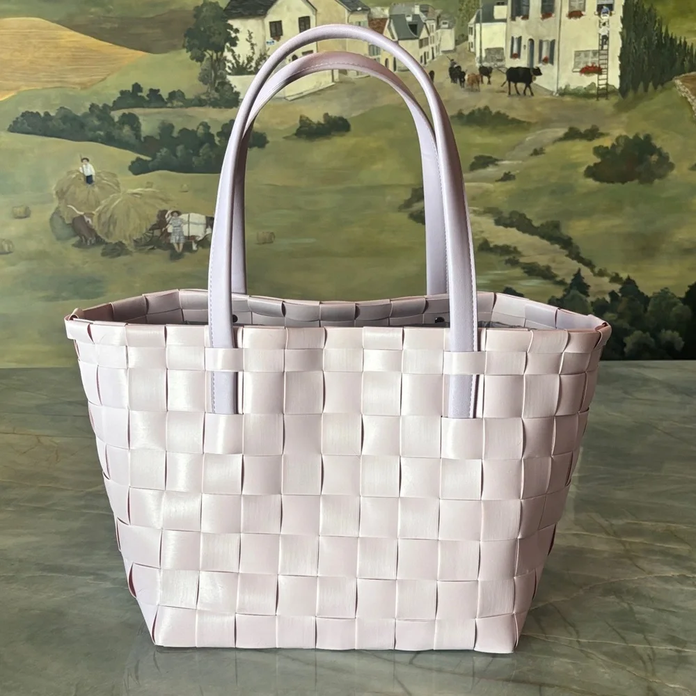 Handed By Deluxe Shopper Tote Soft Lilac Rare | made with Recycled material NWT - Picture 3 of 16